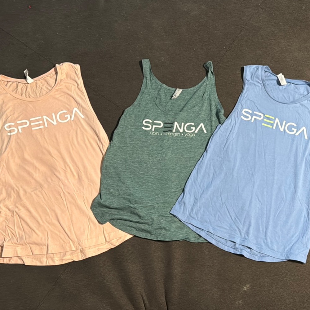 SPENGA Tank Top Trio - Peach, Green, Blue